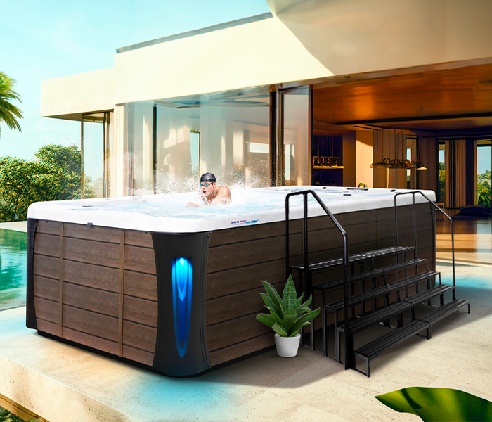 Calspas hot tub being used in a family setting - Lapeer